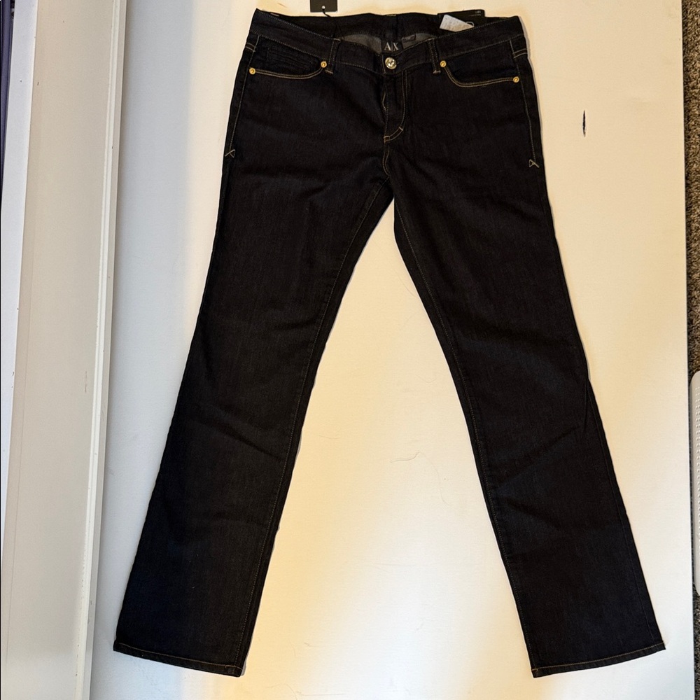 Armani Exchange Black Straight Leg Jeans